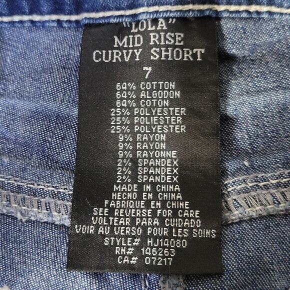 Hydraulic "Lola" Mid-Rise Curvy Short Jean Shorts, Women's 7, NWT - Picture 6 of 10